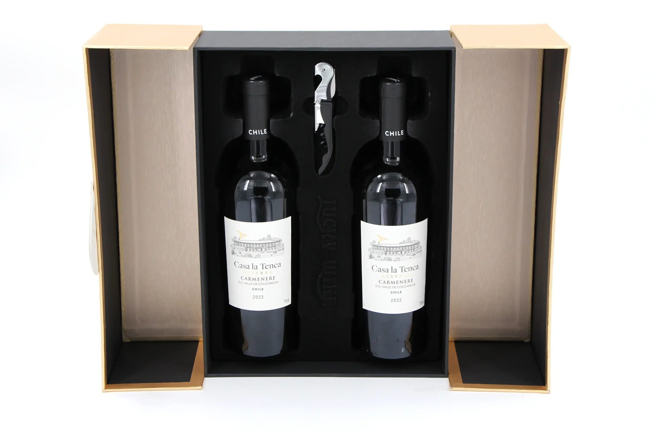Champagne gift box with reinforced single-bottle structure