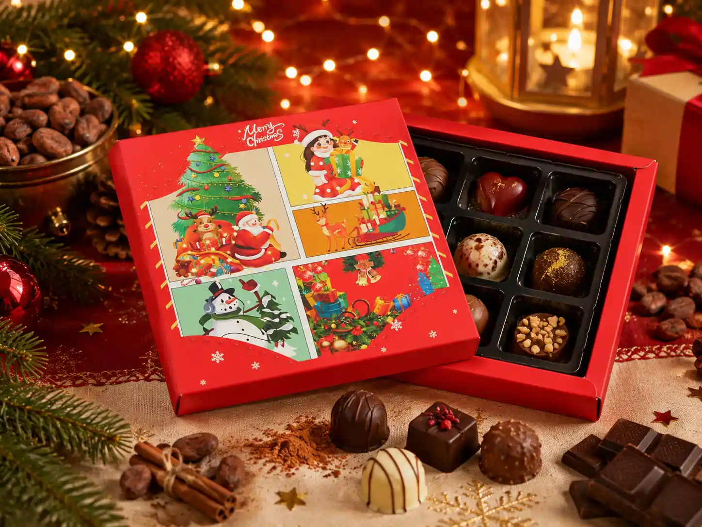 Christmas hamper gift box for seasonal confectionery