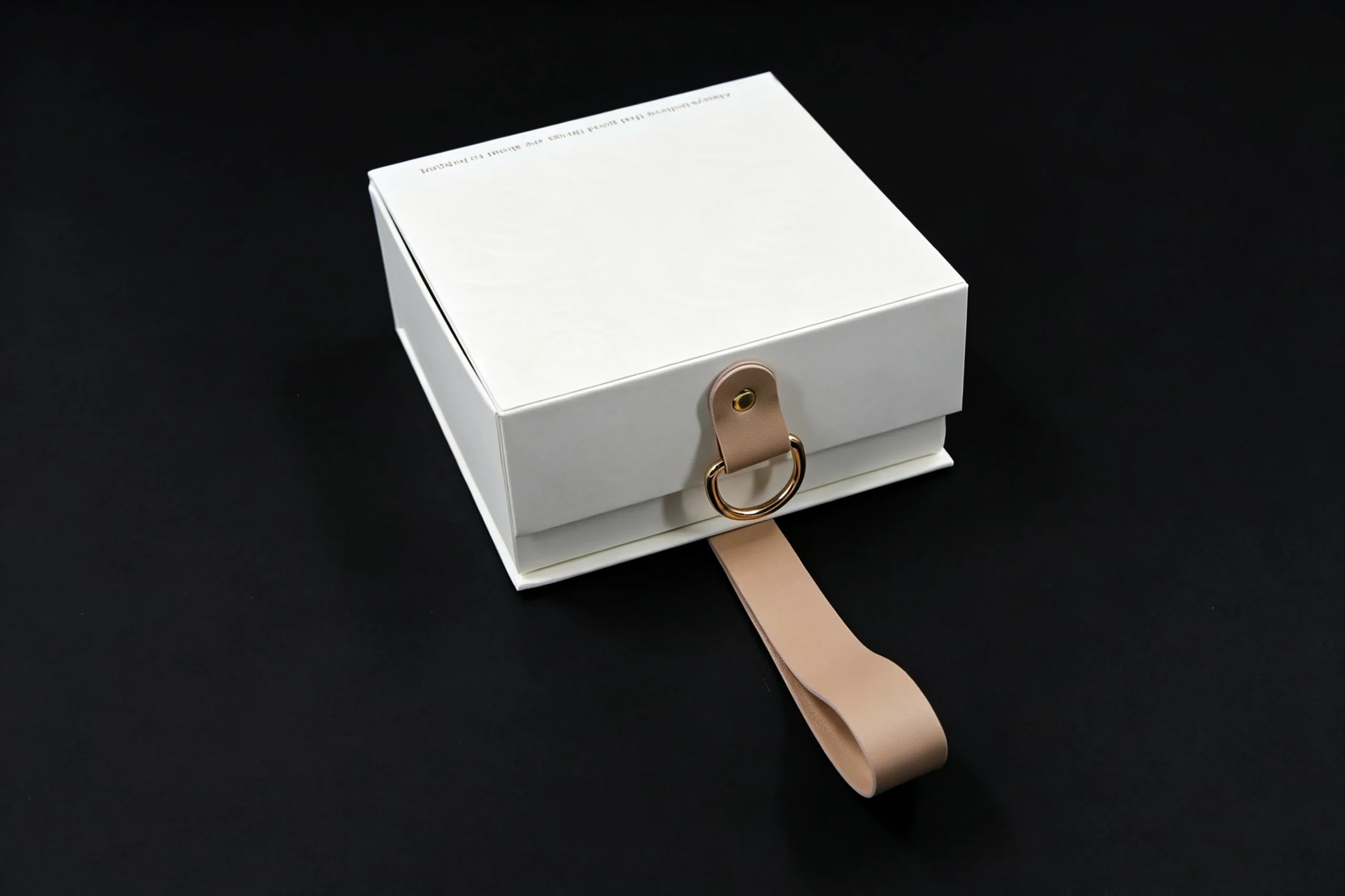 Caja regalo con asa de cuero y cierre magnético