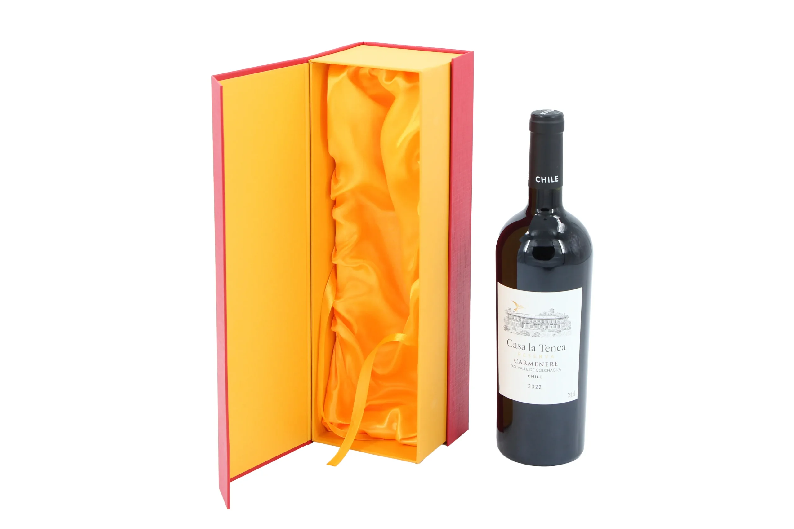 What is a rigid box used for? A rigid wine box with a gold-lined interior