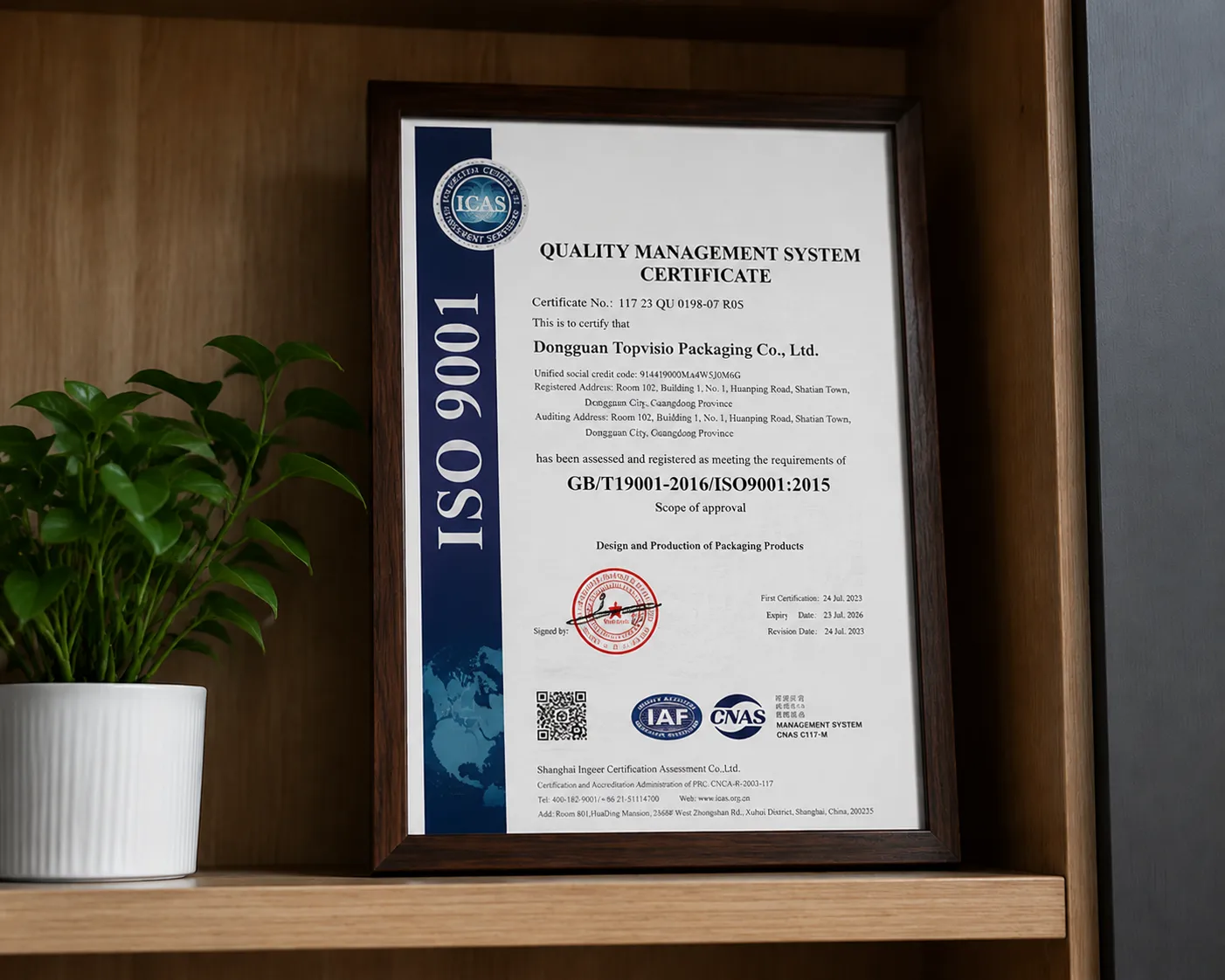 Iso 9001 Certificate Topvisio