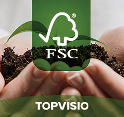 Topvisio FSC-certified packaging with sustainably sourced material