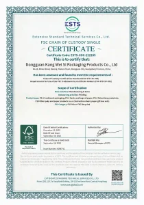 Topvisio FSC Chain of Custody certificate document
