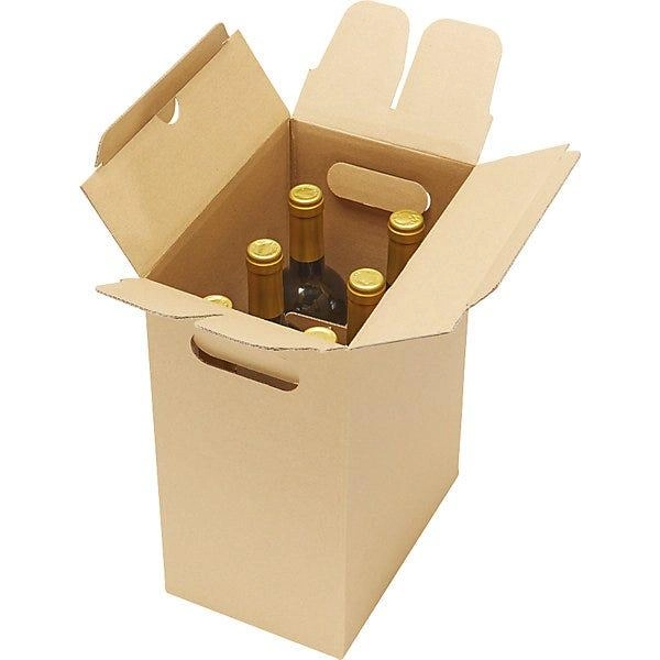 6-bottle wine shipping box with protective corrugated carry case