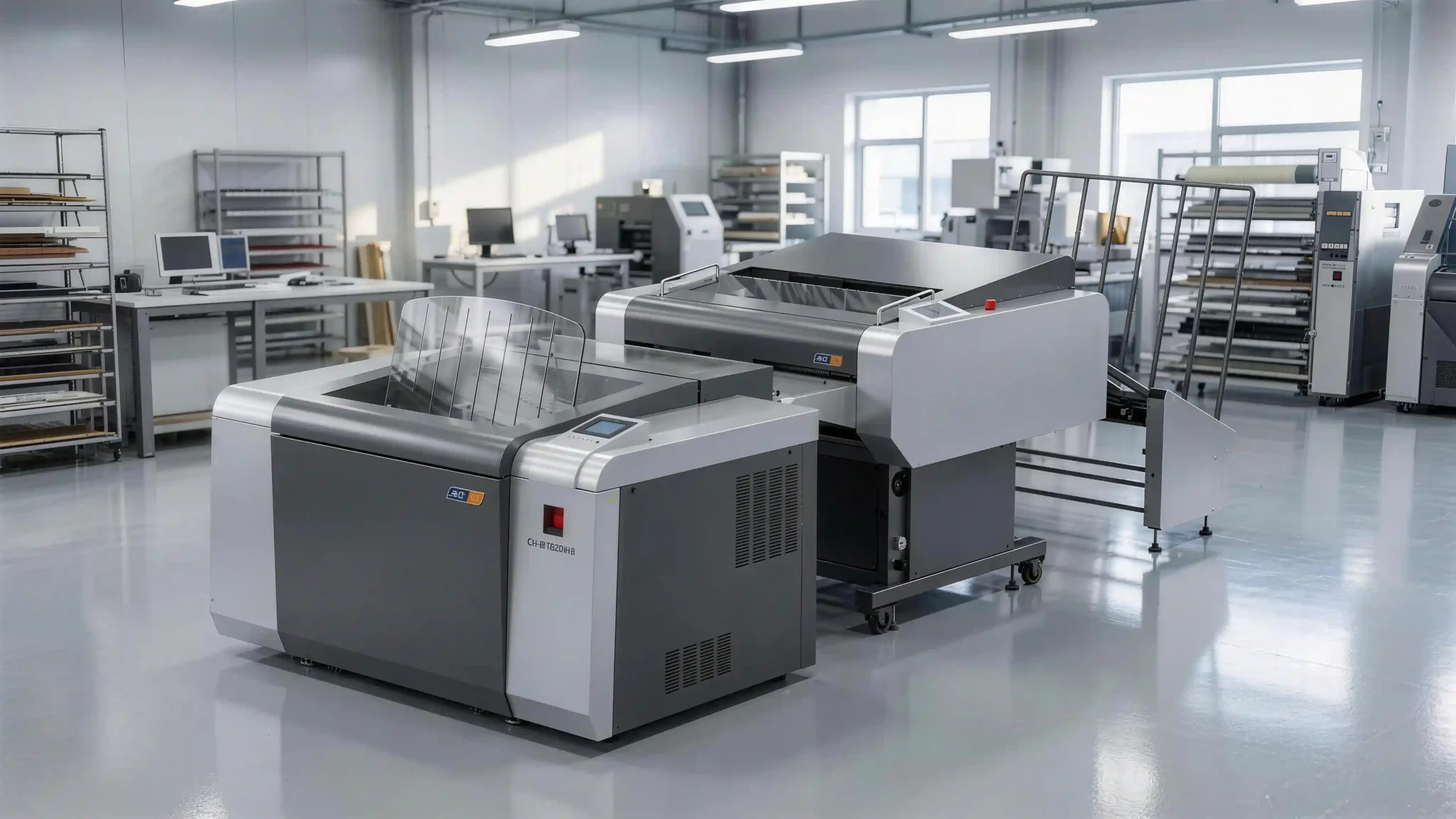Computer-to-plate machine for preparing printing plates for custom packaging production