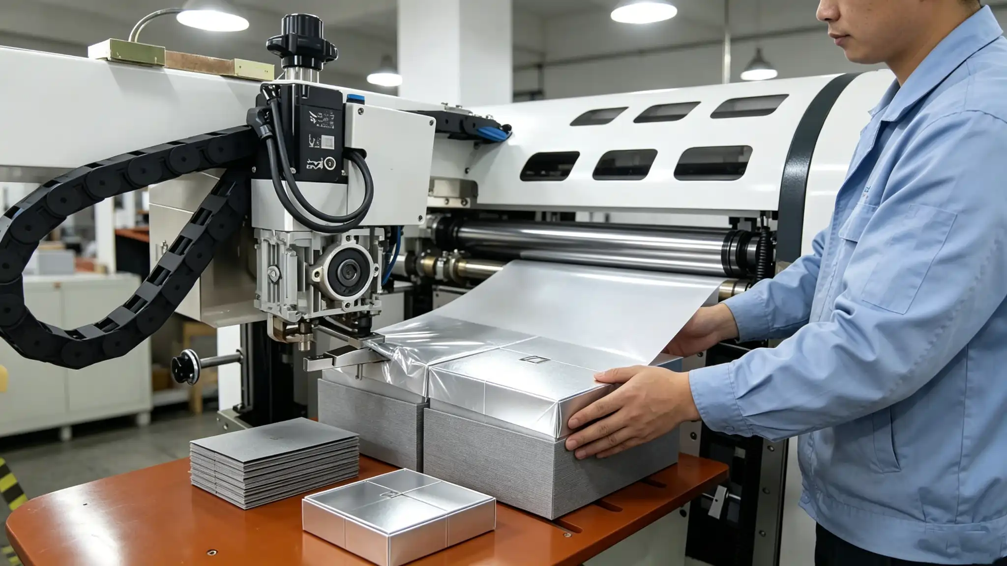 Gift box manufacturing paper mounting process