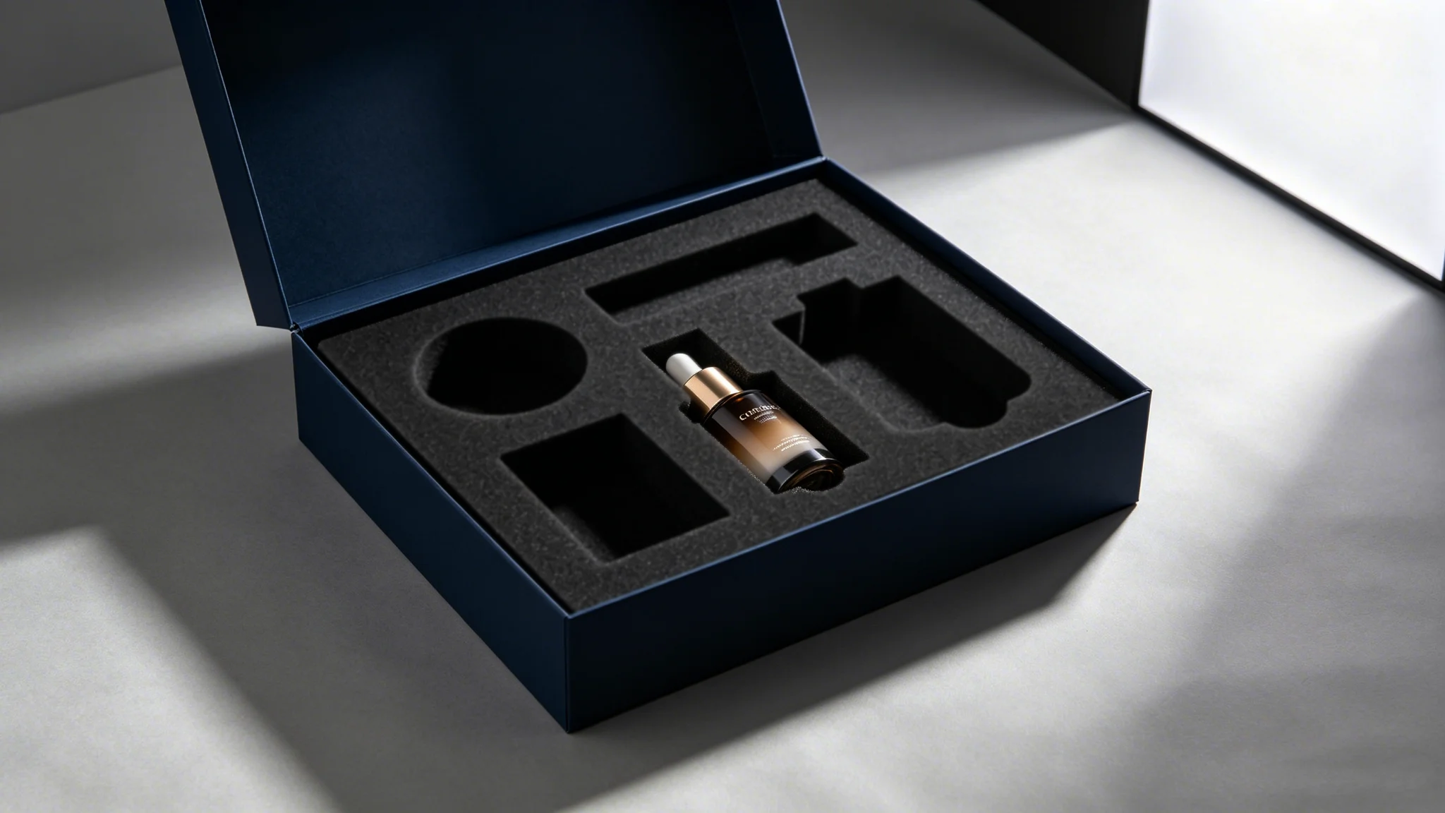Interior packaging ribbon insert for a perfume gift box