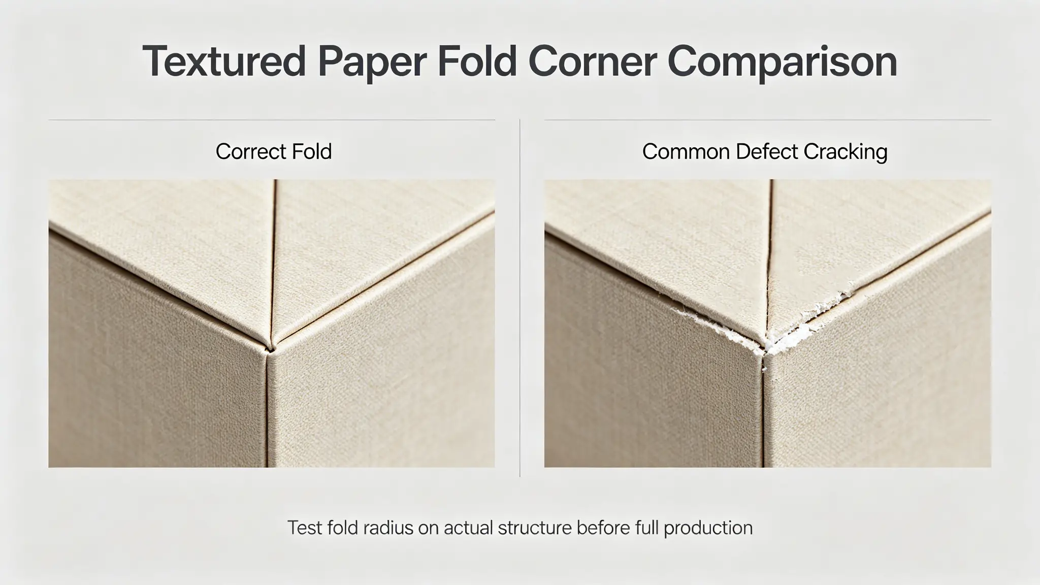 Paper finishes textured paper fold and corner comparison