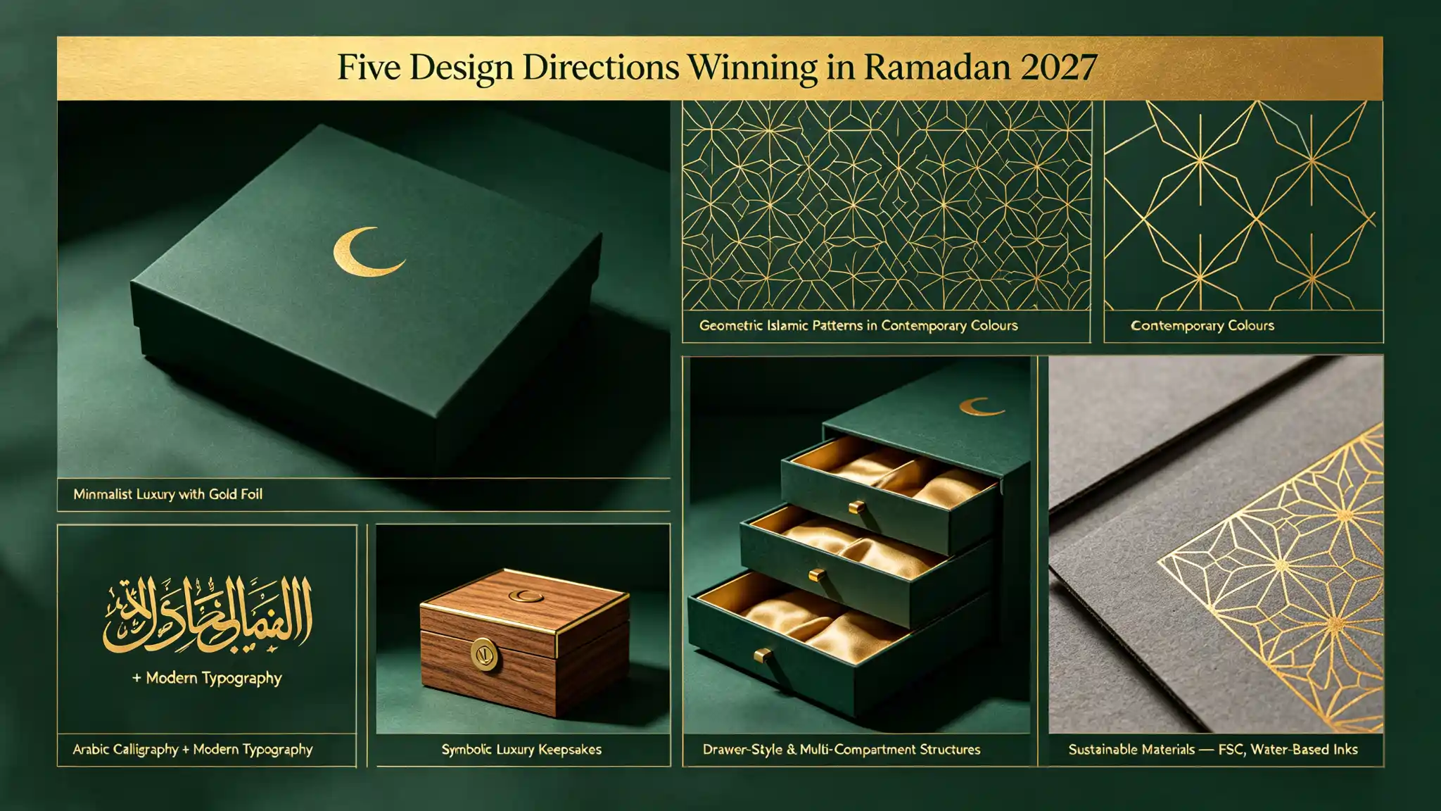 Five leading Ramadan 2027 packaging design directions for luxury gift boxes