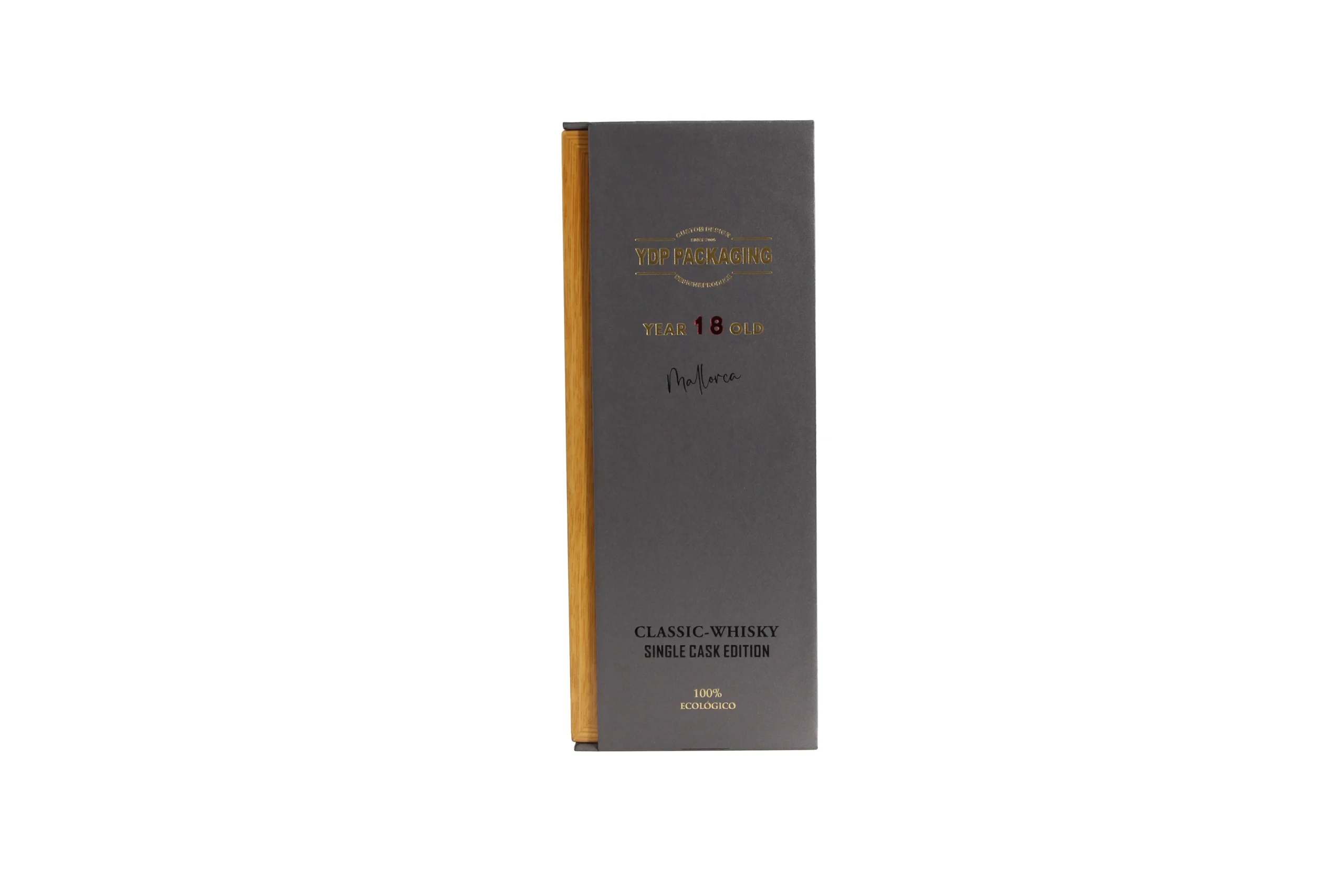 Slide-out rigid presentation box for whisky and premium products