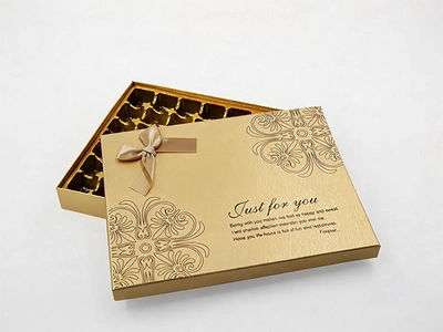 Luxury chocolate gift box with custom compartments
